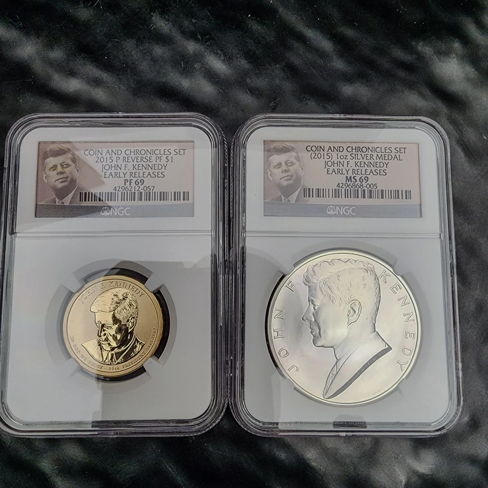 2015 P REV. PROOF Presidential  John F. Kennedy COIN & CHRONICLES set NGC PF69 - Image 2 of 4