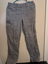Natural Reflections Cargo Pants Zip Pockets Dark Gray Stretch Flex Waist Size 2
