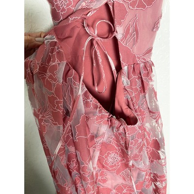 knee length dresses for ladies Rose Princess Organza Midi Dress (Pink) S