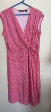 NWOT Lands End Women s Dress Pink Floral Twist Knot Stretch Sleeveless Large