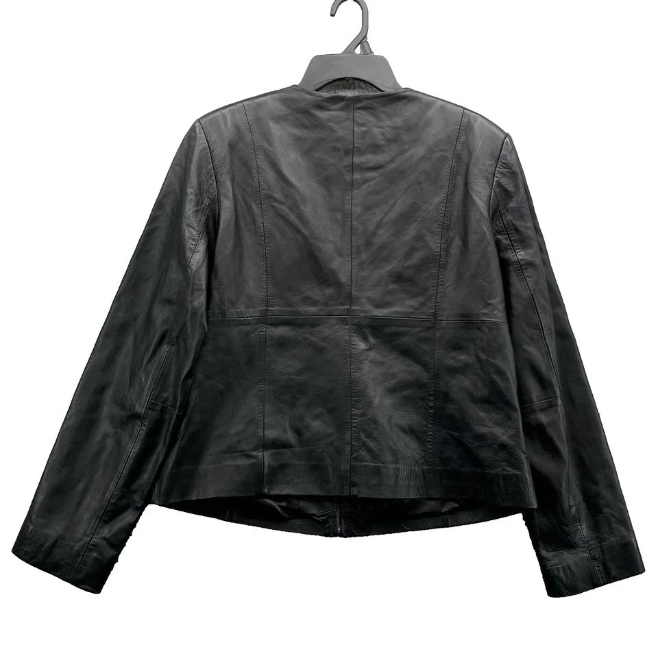 Chaqueta Moto Style & Co. 100% Cuero Para Mujer Grande Negra Y2k Años 70 Elegante Oficina Años 90 Foto 2 de 4