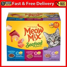 Meow Mix Seafood Selections Variety Pack, Wet Cat Food, 2.75 oz Cup (24 Pack) 6.54 per gallon