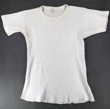 Vintage 1970's BVD Thermal Shirt Size L Waffle Knit Short Sleeve Undershirt USA