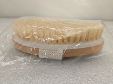 Dry Brushing Body Brush, Natural Bristle Dry Skin Exfoliating Brush, Wooden Oval
