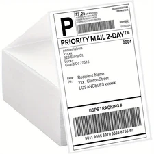 500 Fanfold 4x6 Direct Thermal Shipping Barcode Mailing Label Paper 4"x6" US