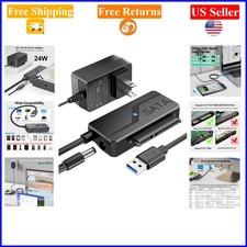 SATA to USB 3.0 Adapter with Power for 2.5/3.5 Inch SSD/HDD up to 20TB