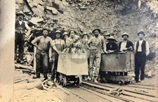 of an Mining Car w/ Miners Bisbee AZ Arizona c1900 RPPC Photo Postcard COPY