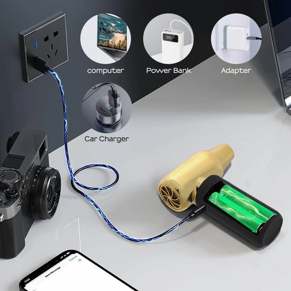 Druckluftstaubsauger für Friseure, 110000 U/min kabelloser Staubsauger, elektrischer Mini Ai - Bild 4 von 4