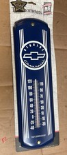 Genuine Chevrolet Blue And White Metal Thermometer Vintage Style 17 Inches Genuine Chevrolet Blue And White Metal Thermometer Vintage Style 17 Inches