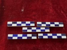 Antike Kachel Fliese,Bord&uuml;re ;Karomuster , blau- wei&szlig; ; Streifenbord&uuml;re,15 x 2,5