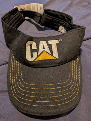 CAT Caterpillar Visor Black Yellow Logo