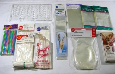 Mixed Lot Candy Making Treat Clear Bags Lollipop Sticks Wilton Piping Bags Mold