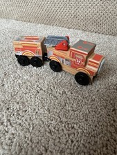 Thomas Friends Wooden Railway FLYNN Train Fire Engine Car And Tender Wood