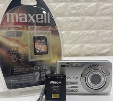 Nikon Coolpix S210 8.0MP Digital Camera 3x Nikkor SILVER W/BATTERY & 256MB SD