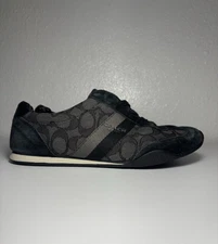 Coach Kelson Women’s Suede Black Monogram Lace Up Sneakers Size 8
