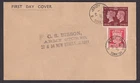 JERSEY German Occupation 1d pair + 1940 Stamp Centenary 1 1/2d on FDC