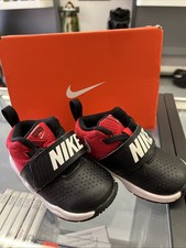 Nike Team Hustle 881943-004 Black Red Toddlers US Size 6C Shoes Sneakers