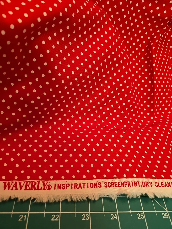 Edredón de lunares Waverly Inspirations rojo blanco lunares tela por yarda Foto 2 de 3