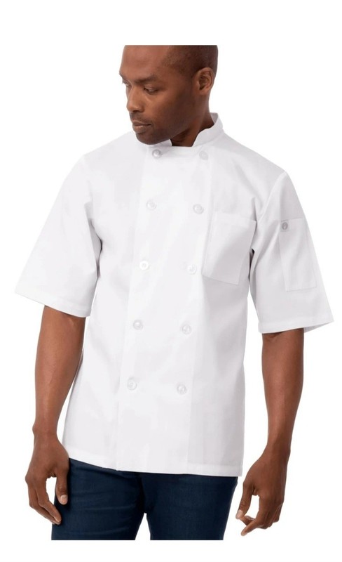 NWT Chef Works Men's Volnay Chef Coat, White, Medium