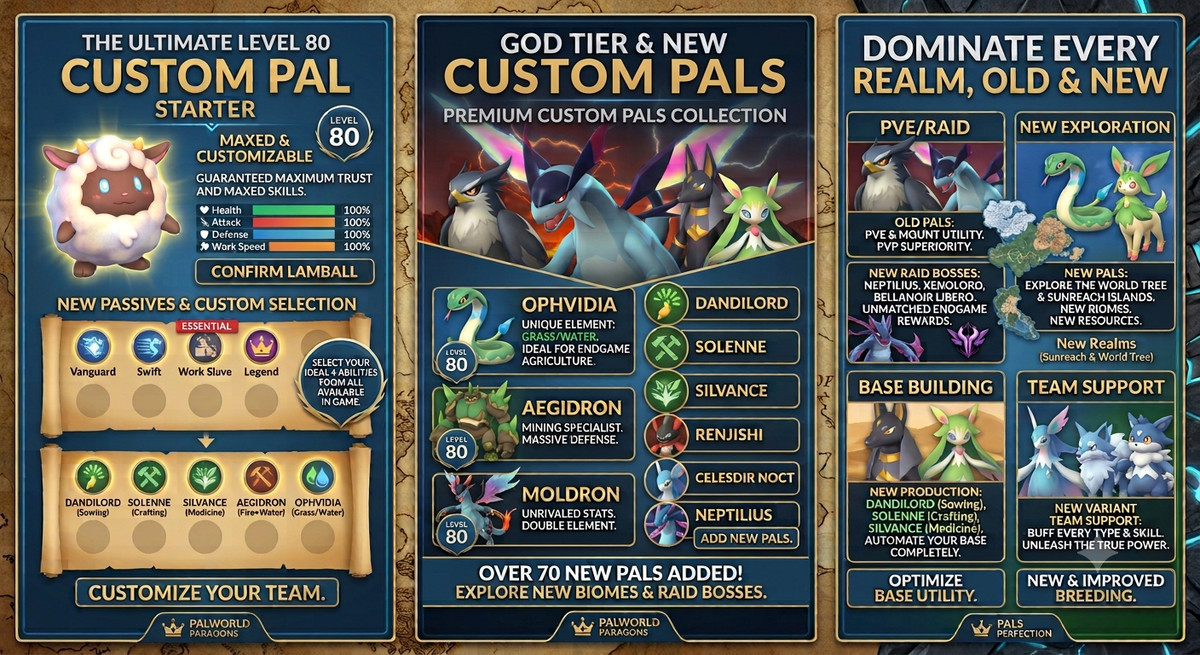 Palworld Maxed Pal Max Level & Stats Custom Passives [PC-PLAYSTATION-XBOX]