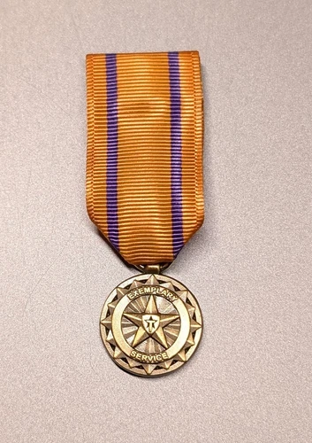 TXSG Miniature Texas State Guard Exemplary Service Medal - Moiré Drape