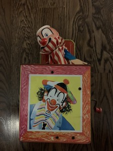 VINTAGE 1953 MATTEL CLOWN JACK IN THE BOX Great Color. Nice! | eBay