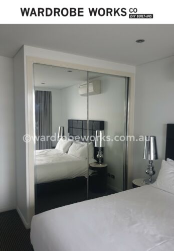 DIY Wardrobe MIRROR glass sliding doors, MADE TO MEASURE Custom Made Wollongong - Picture 2 of 6