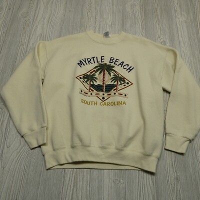 VINTAGE Fruit of the Loom Myrtle Beach Crew Neck Sweatshirt Men's Size L USA