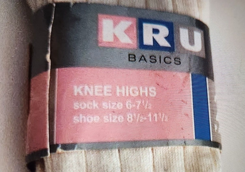 Girl's KRU Basics-Cream Knee Highs with a 6-7 1/2 Sock Sz. & 81/2-11 1/2 Shoe Sz - Picture 3 of 4