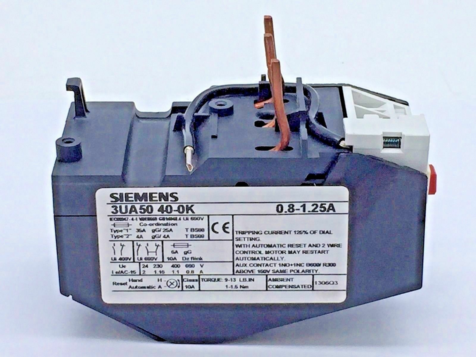 Siemens 3UA50 40-0K Thermal Overload Relay Bimetal World Ser 3UA for 0. ...
