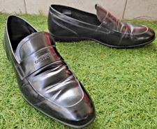 Versace Collection Black Leather Penny Loafers Size EU 39 US 6.5