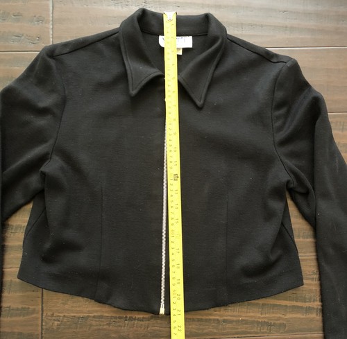 Vintage MICHELLE New York Girls Zip Up Cardigan Sweater Size 14 Black Y2K USA - Picture 3 of 8