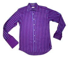 Paul Smith Shirt French Cuff 15.5 / 39 Purple Amethyst Lilac Stripe Cotton Italy