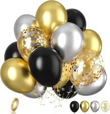 Black Gold Balloons black baloons 12" LATEX helium birthday wedding Party BALONS