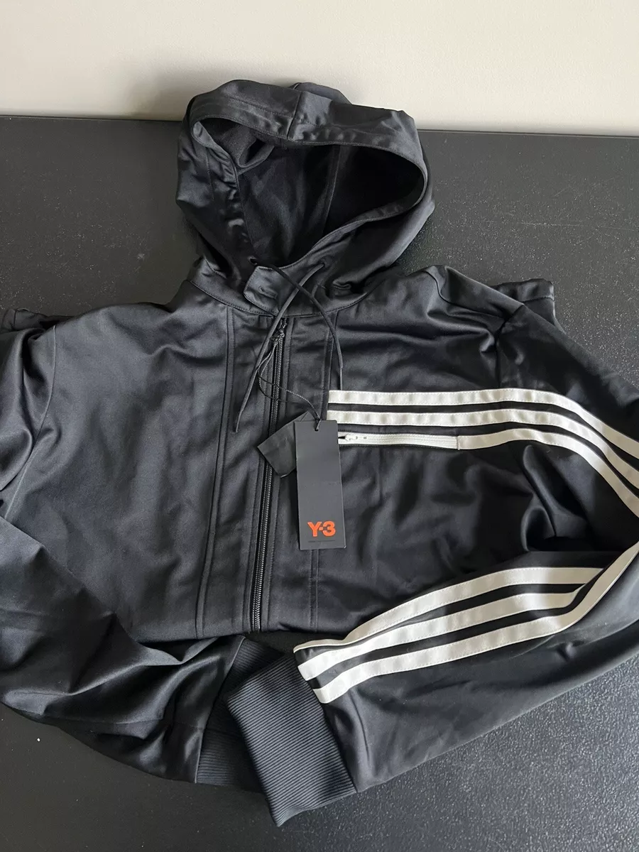 Adidas Y-3 3 Stripe Hooded Track Jacket Black Medium Men $365