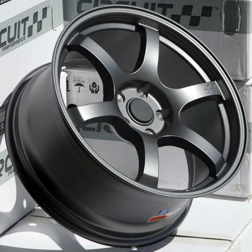 CIRCUIT CSF1 18x8.5 5x114.3 +35 MATTE GUNMETAL 57DR SPUN FORGED WHEELS SET OF 4