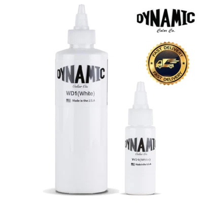 Dynamic White Tattoo Ink - 1oz or 8oz original bottle - UK Supplier