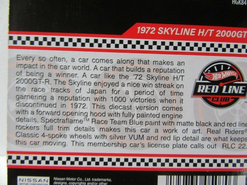 '72 Nissan Car 2022 Club Car RLC Hot Wheels Skyline H/T 2022 Patch Button - Picture 5 of 9