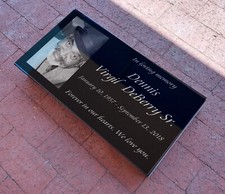 12x24x0.45 inch Human Headstone, Tombstone, Grave Marker, Diamond Engraved