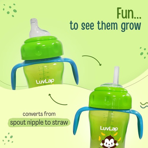 LuvLap Banana Time 210ml Anti Spill, Interchangeable Sipper / Sippy Cup - Picture 5 of 6