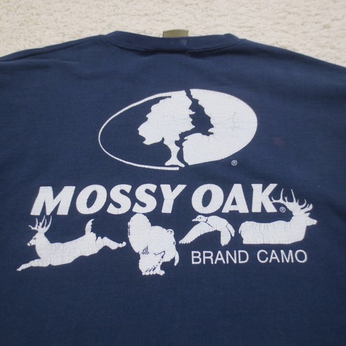 Mossy Oak Sweatshirt Mens 2XL XXL Blue Field Staff JERZEES Hunting 90s Y2K - Picture 9 of 12