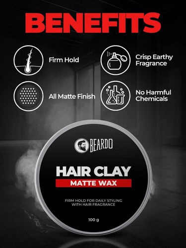 Beardo Hair Clay Matte Wax for Men - 100 gm Free Shipping - Picture 5 of 8