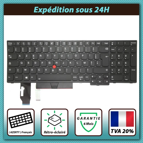 CLAVIER FRANÇAIS AZERTY LENOVO THINKPAD T15 / P15S / P53S / P52 / P72 + Rétro