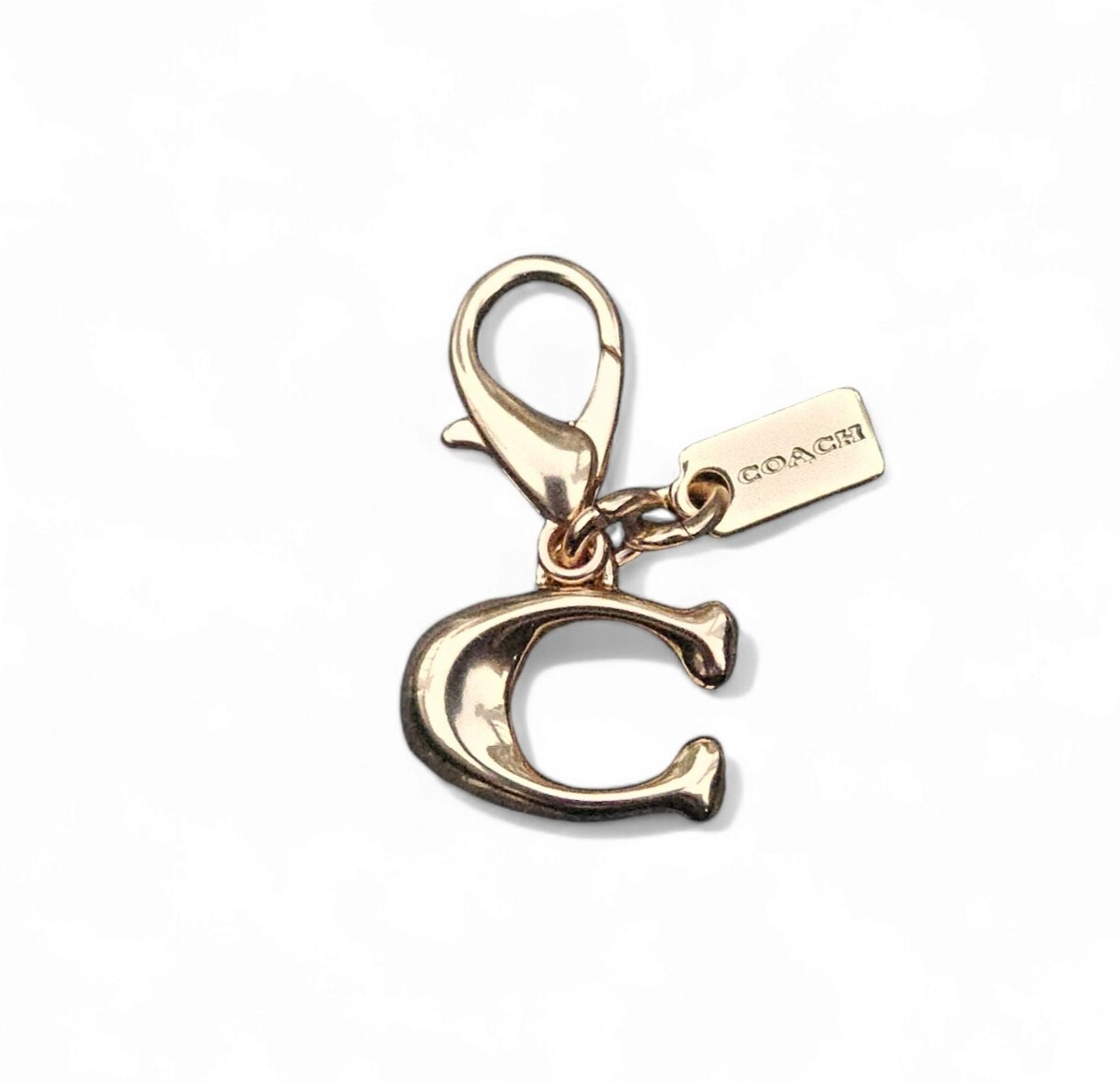 Coach Signature 3D 'C' Mini Charm Removable Gold Bag Charm Pendant