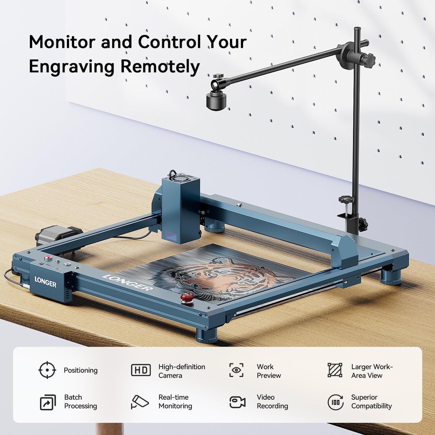 LONGER LightBurn Camera Kit for Laser Engravers 5MP Time-Lapse Digital Camera