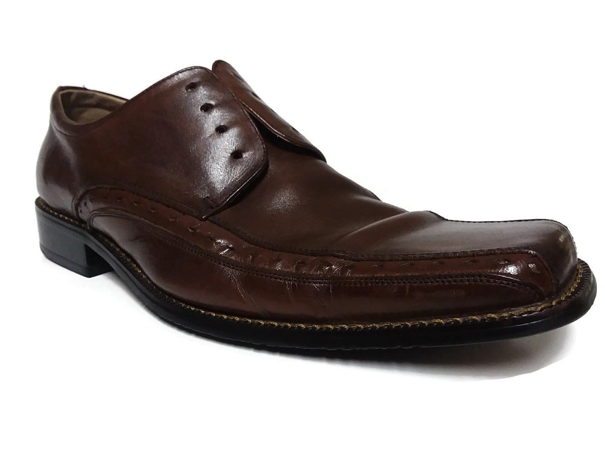 Stacy Adam Mens Brown Leather Oxford Bicycle Toe Shoes Size  display picture 2