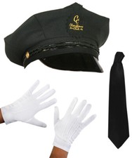MENS CHAUFFEUR FANCY DRESS LIMO TAXI DRIVER COSTUME CHOOSE ACCESSORY CAP SET