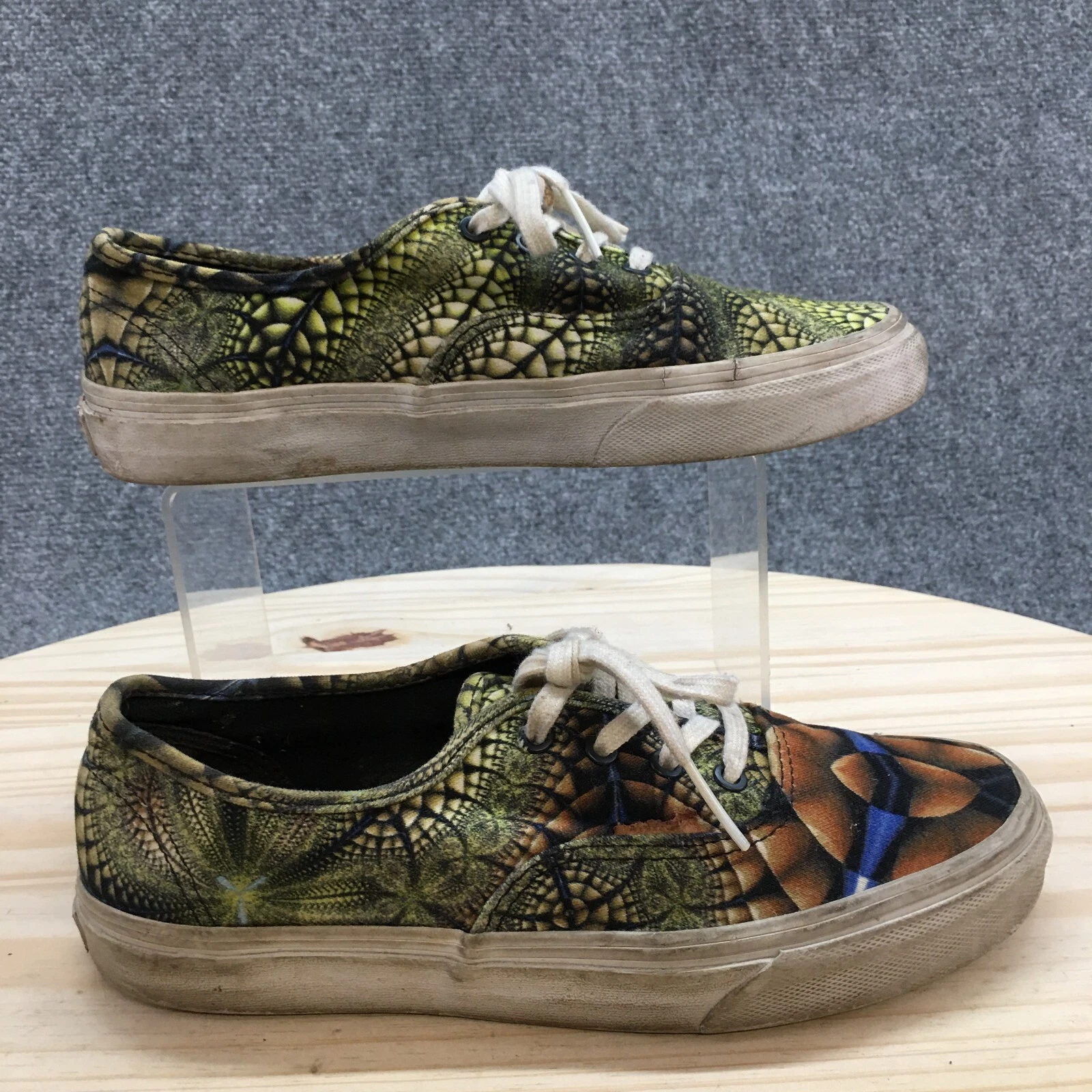 Sneaker Vans Off The Wall donna 7 5 verde marrone immagine a specchio stringate casual