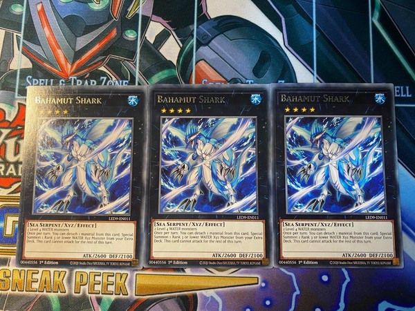 Yu-Gi-Oh! Bahamut Shark LED9-EN011 x3 Rare 1st Edition NM English