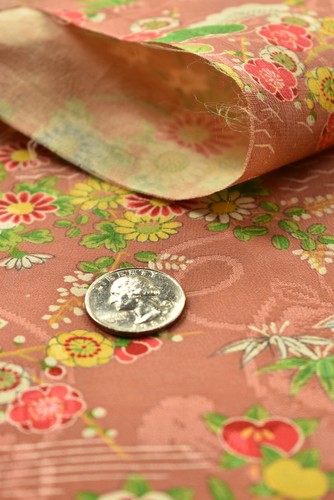 Japanischer Stoff Vintage Kimono Seide Antik BORO Patch gefärbt Textil 41"/XY45/35 - Bild 6 von 7